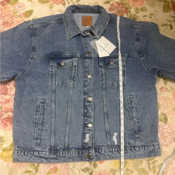 Anine Bing NWT Rory Jacket 100% Cotton $350 Denim Trucker Distressed - Picture 8 of 10